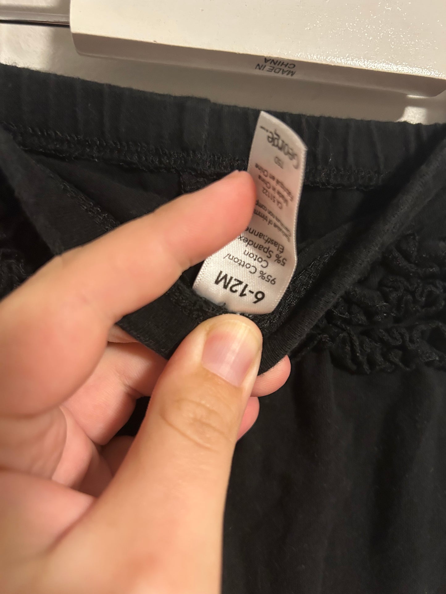 George 6/12m black ruffle bum leggings