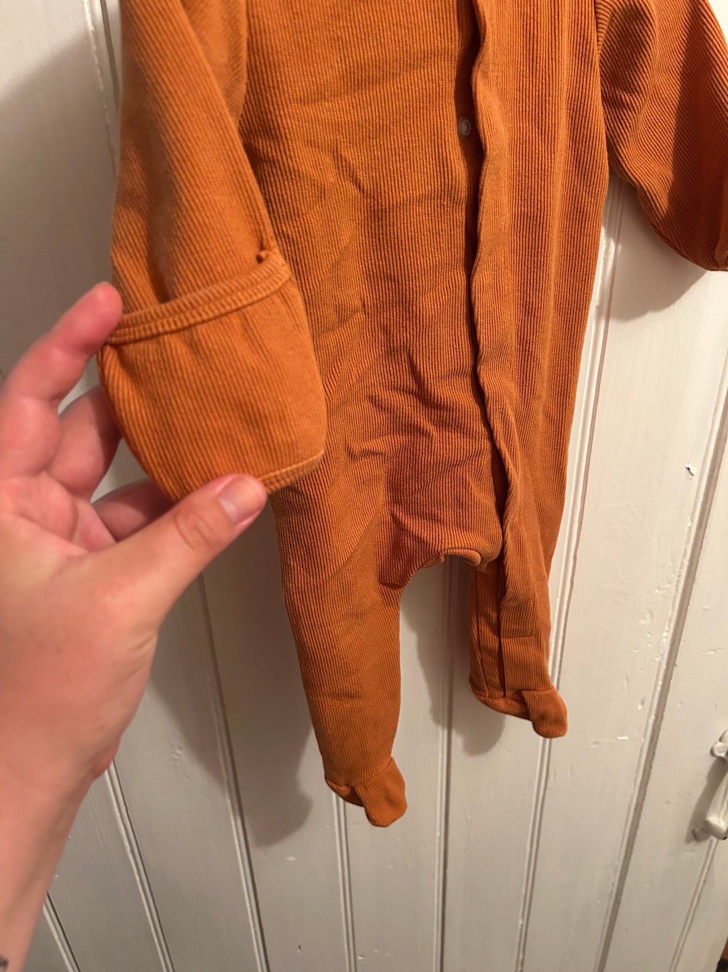 3/6m orange ribbed sleeper