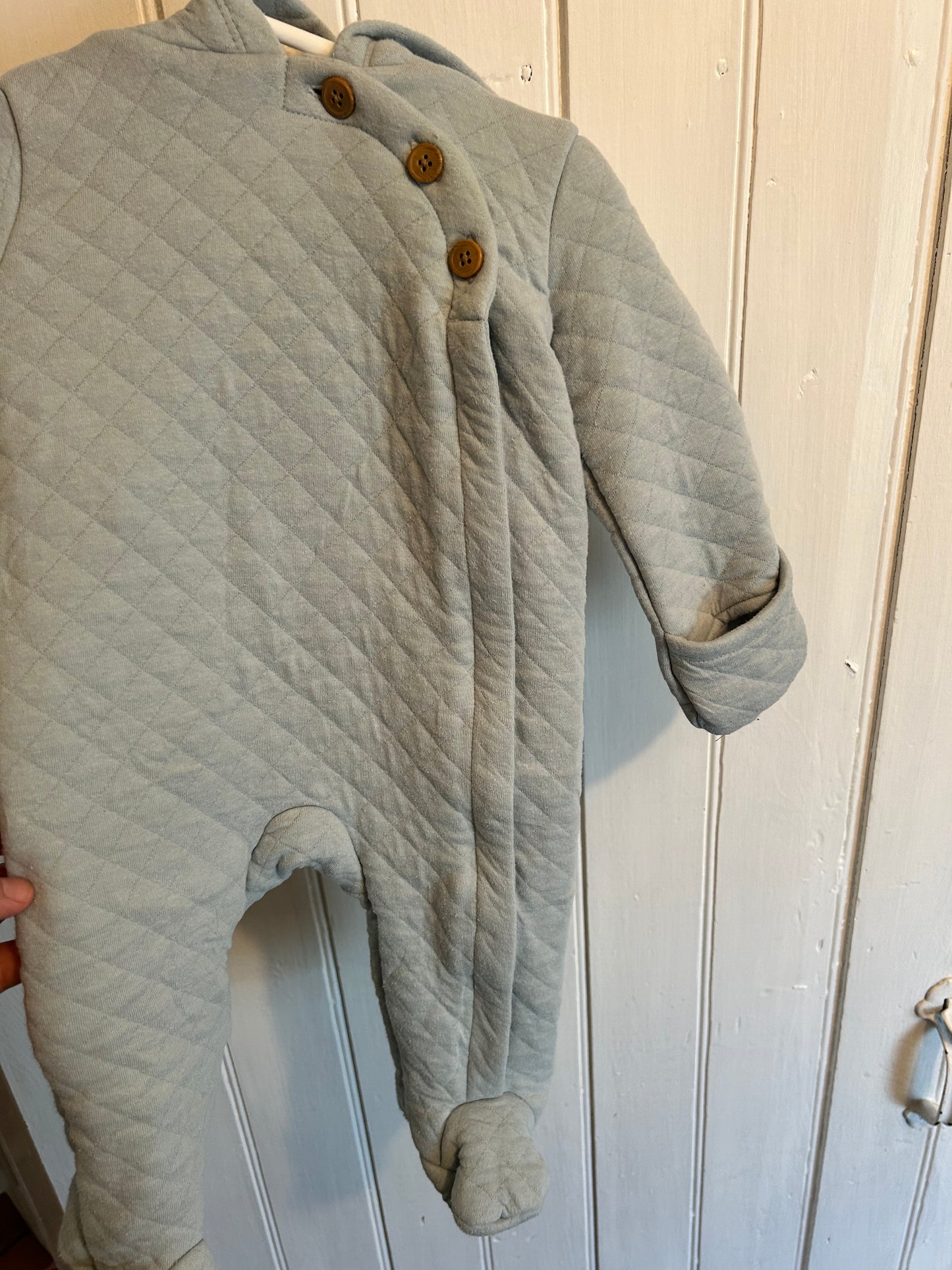 Carters 6m blue quilted bunting suit