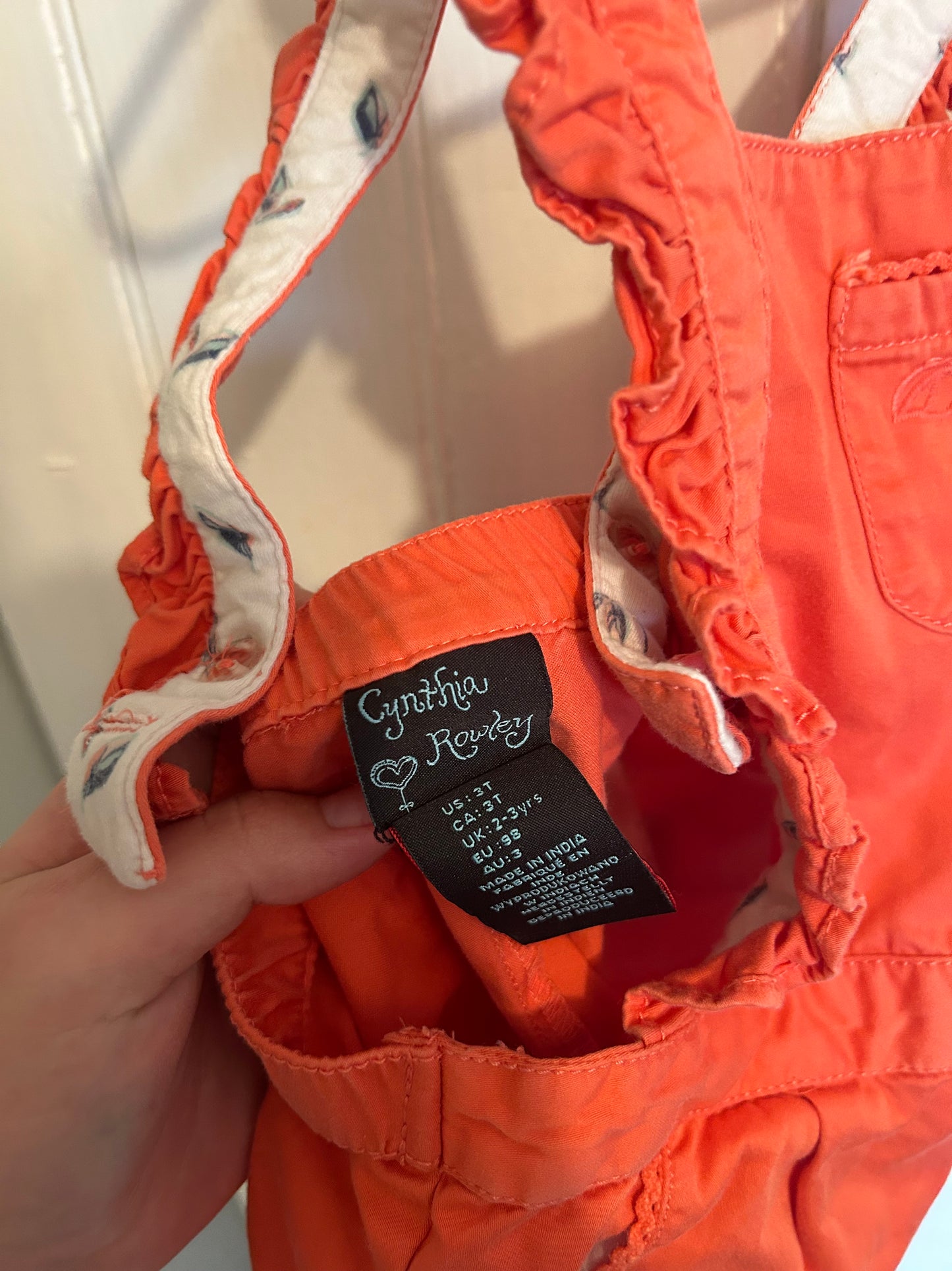 Cynthia Rowley 3t peach overalls