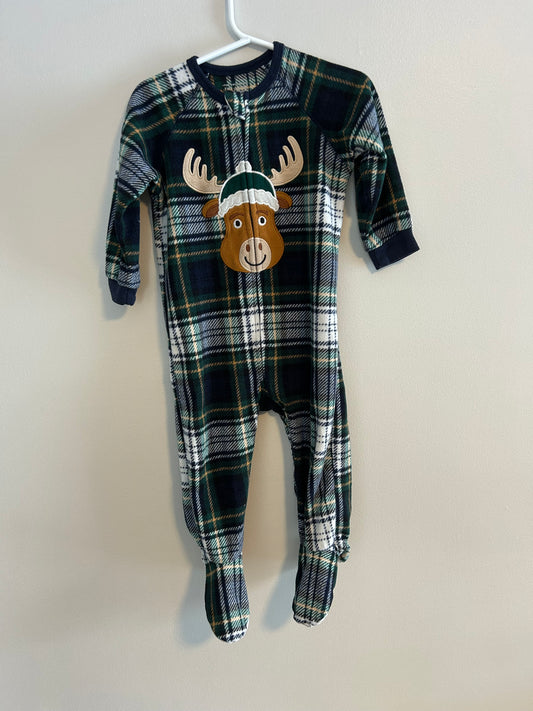 Children’s place 18/24m green & blue plaid moose sleeper