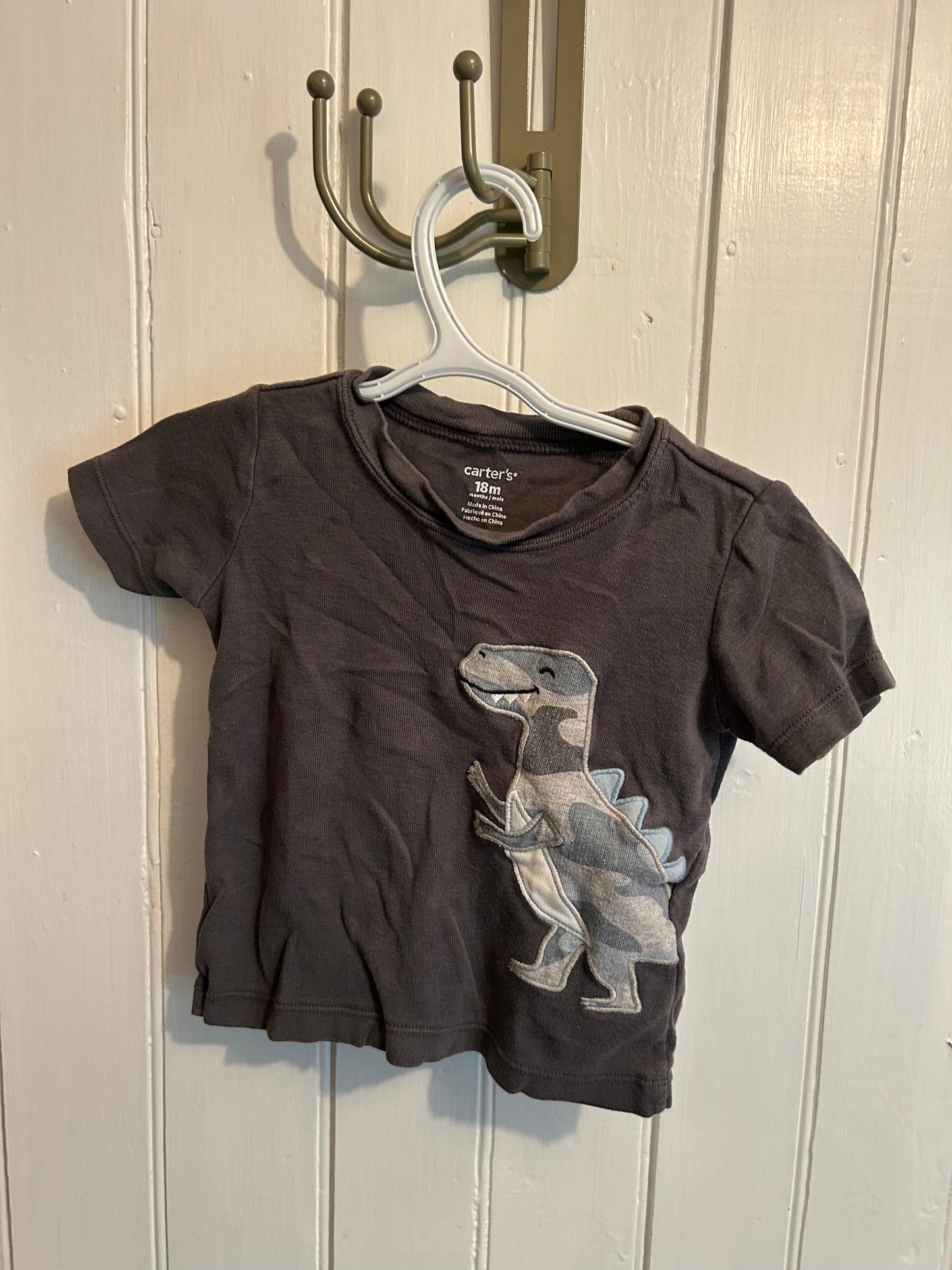 Carters 18m grey camo Dino tshirt