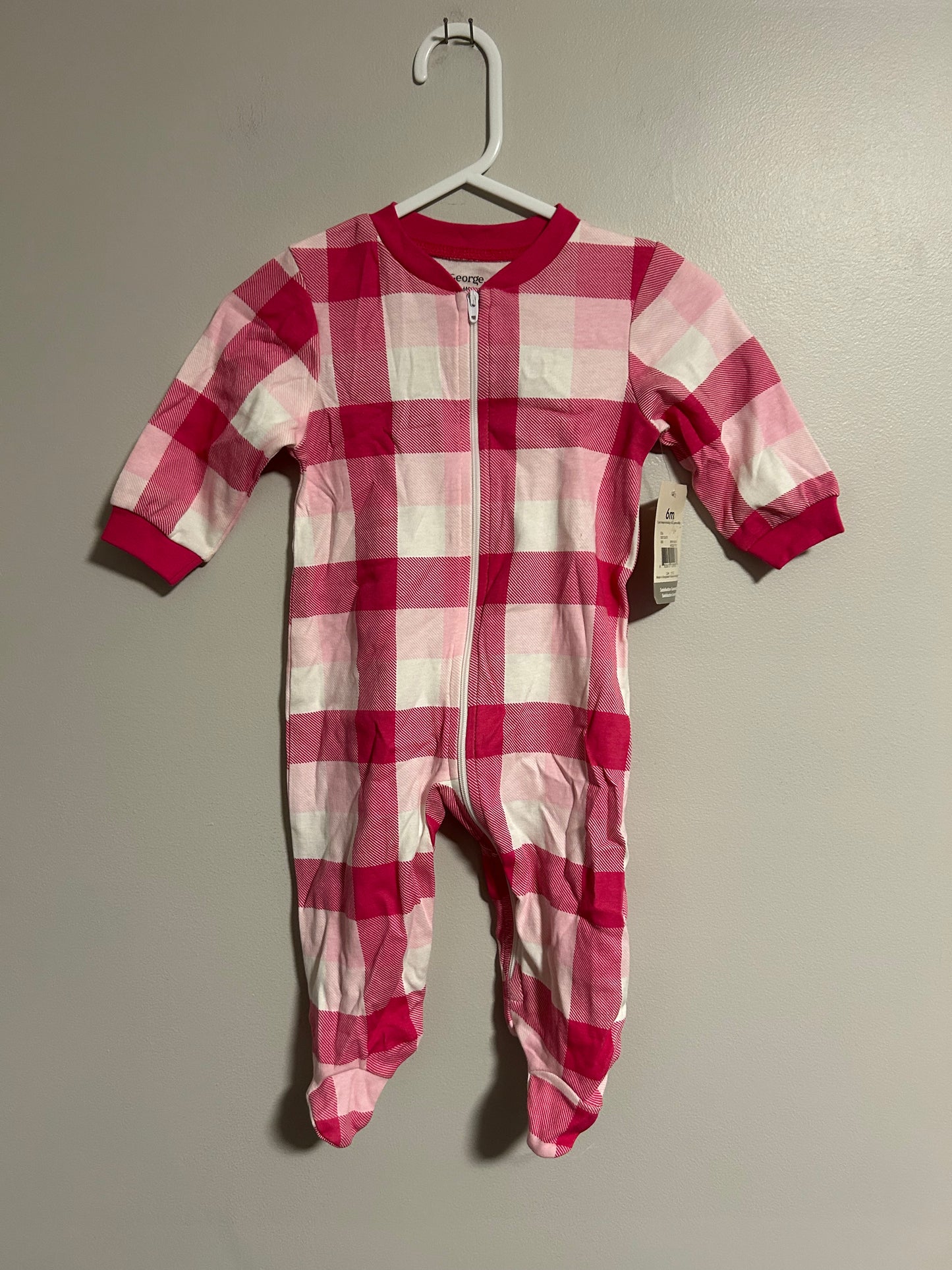 NEW George 6m pink plaid sleeper