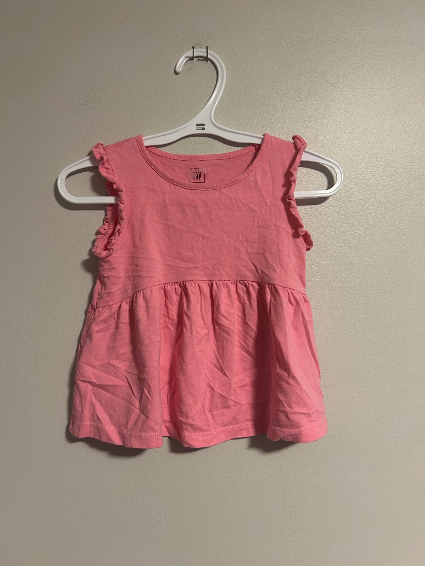 Gap 12/18m pink tank peplum top