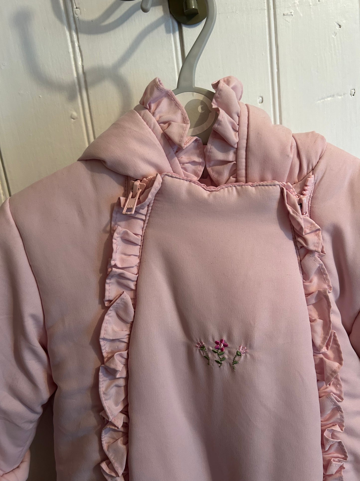 Vintage sears 18m pink floral snowsuit