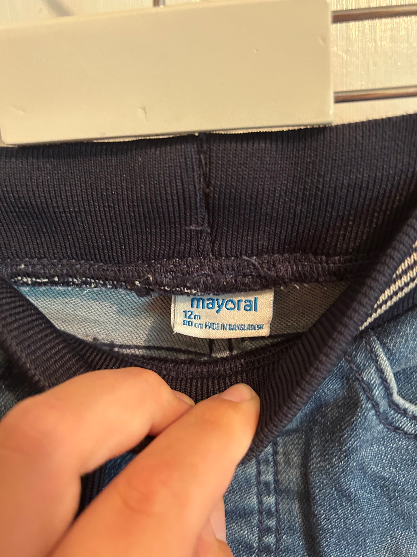 Mayoral 12m medium wash denim joggers