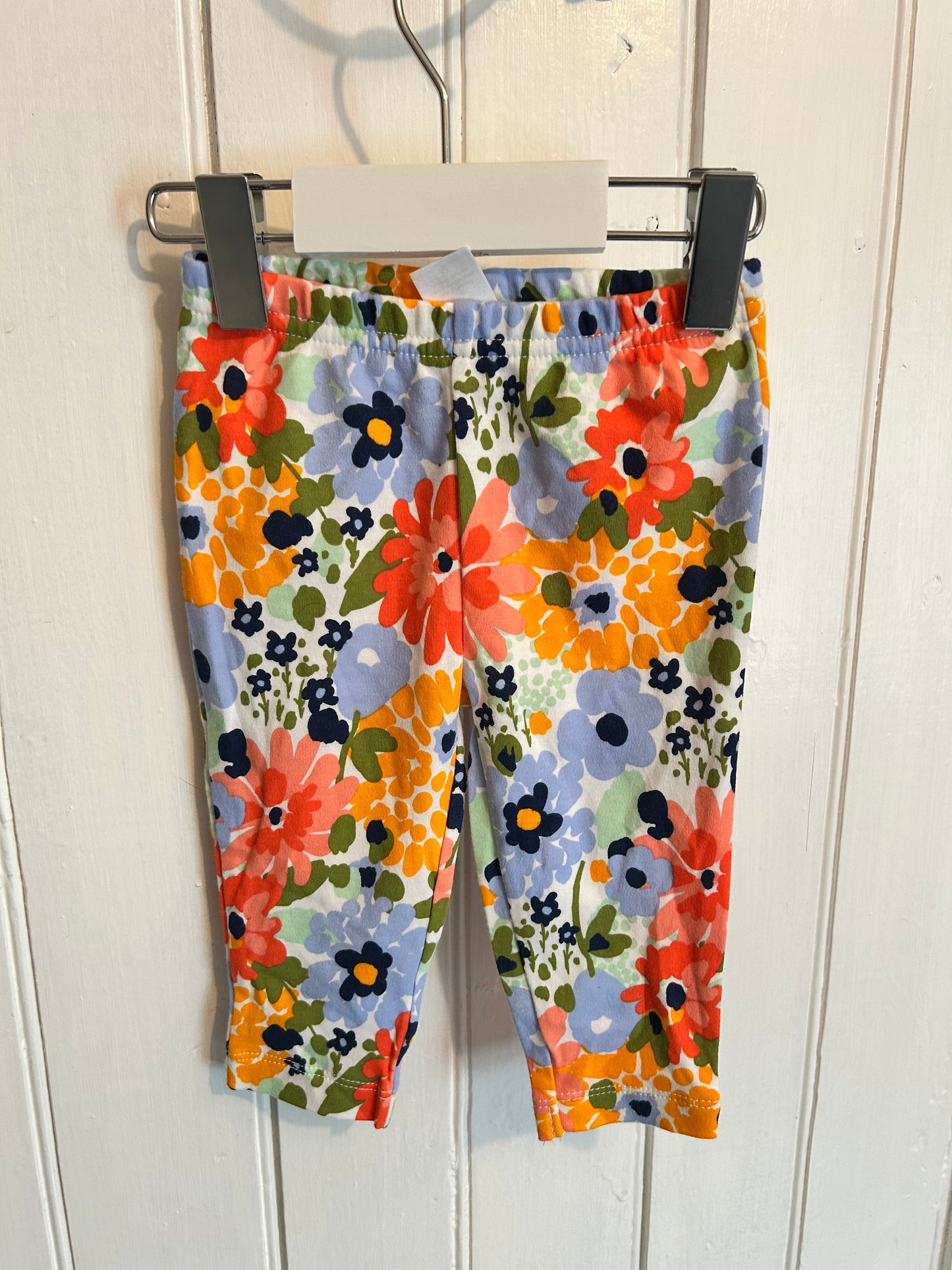 Carters 6m yellow & blue floral leggings
