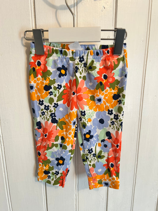 Carters 6m yellow & blue floral leggings