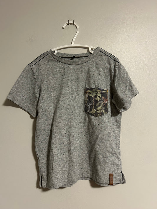 Deux par deux toddler 4 grey animal pocket tshirt