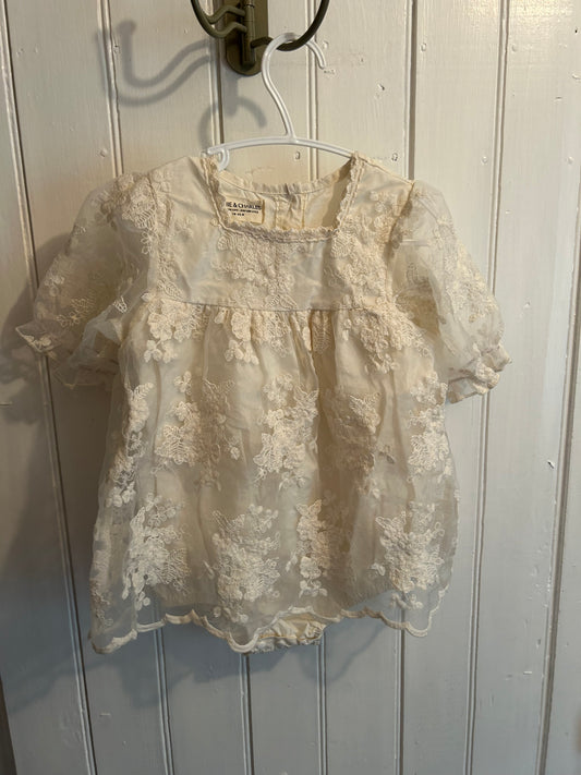 Annie & Charles 18/24m white lace onesie dress