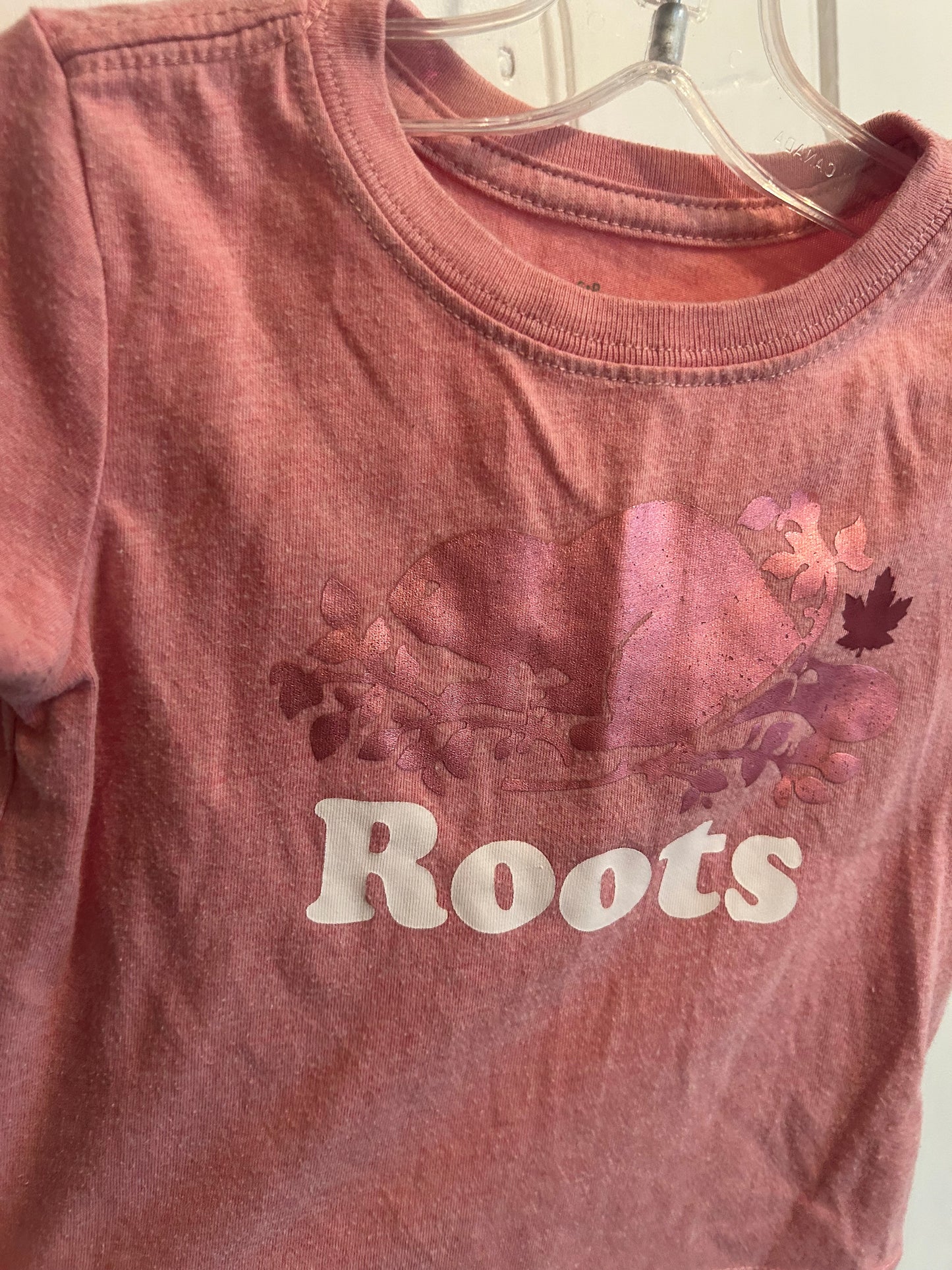 Roots 3/6m pink tshirt