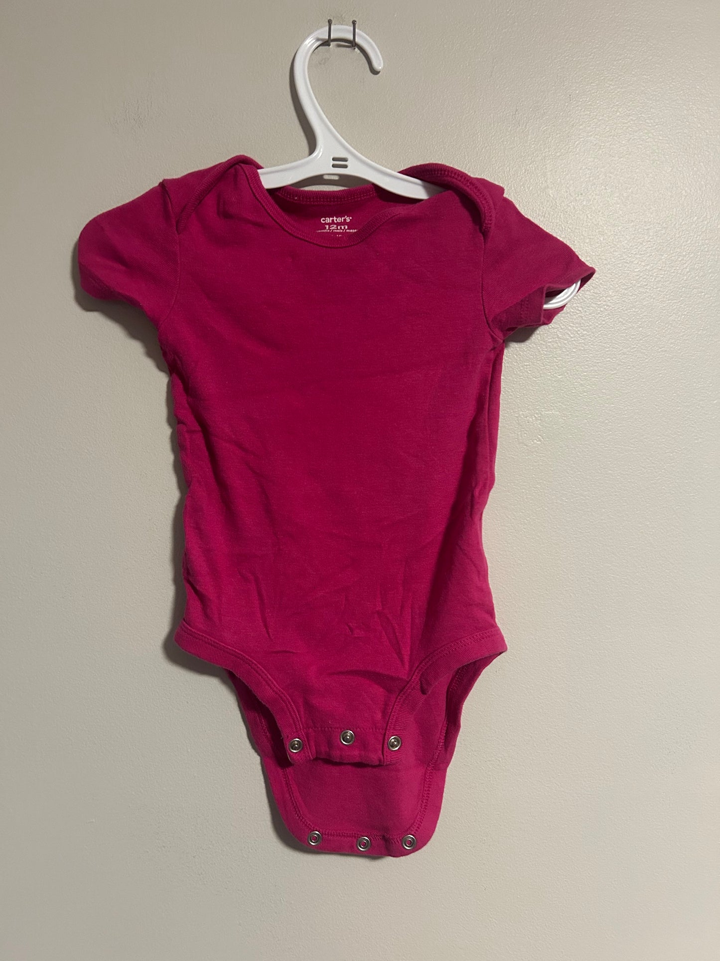 Carters 12m pink short sleeve onesie