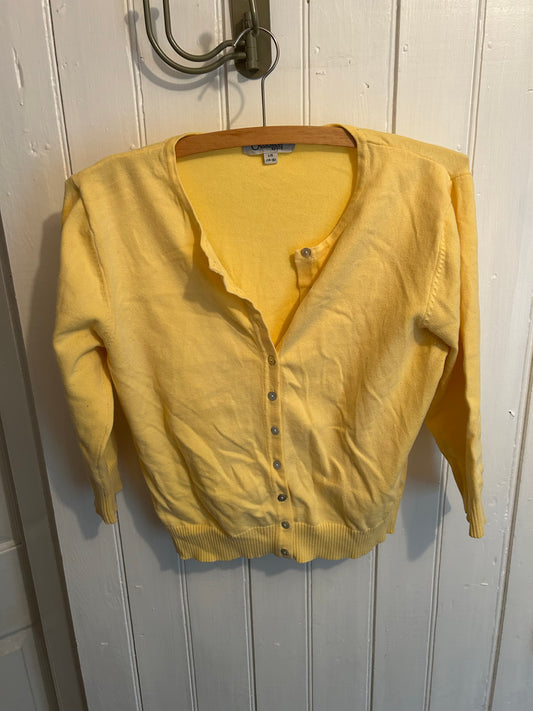 Vintage Jessica large yellow button up crop cardigan
