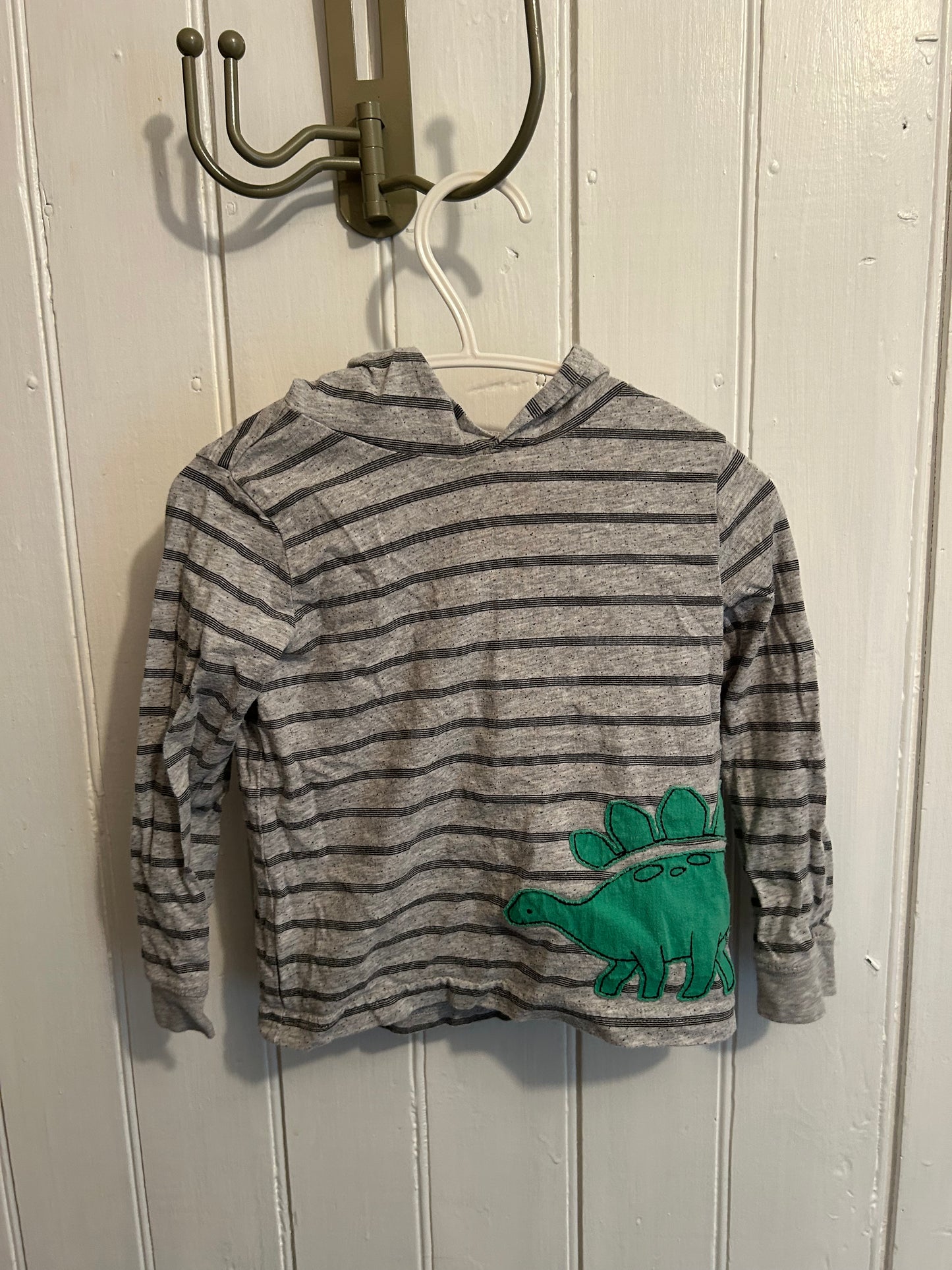 Carters 24m grey striped Dino hooded long sleeve