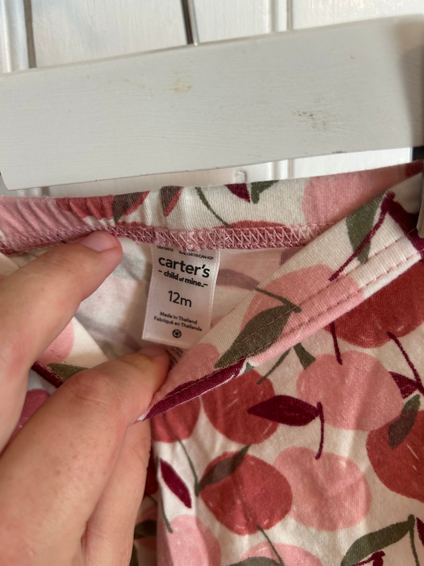 Carters 12m pink cherry leggings
