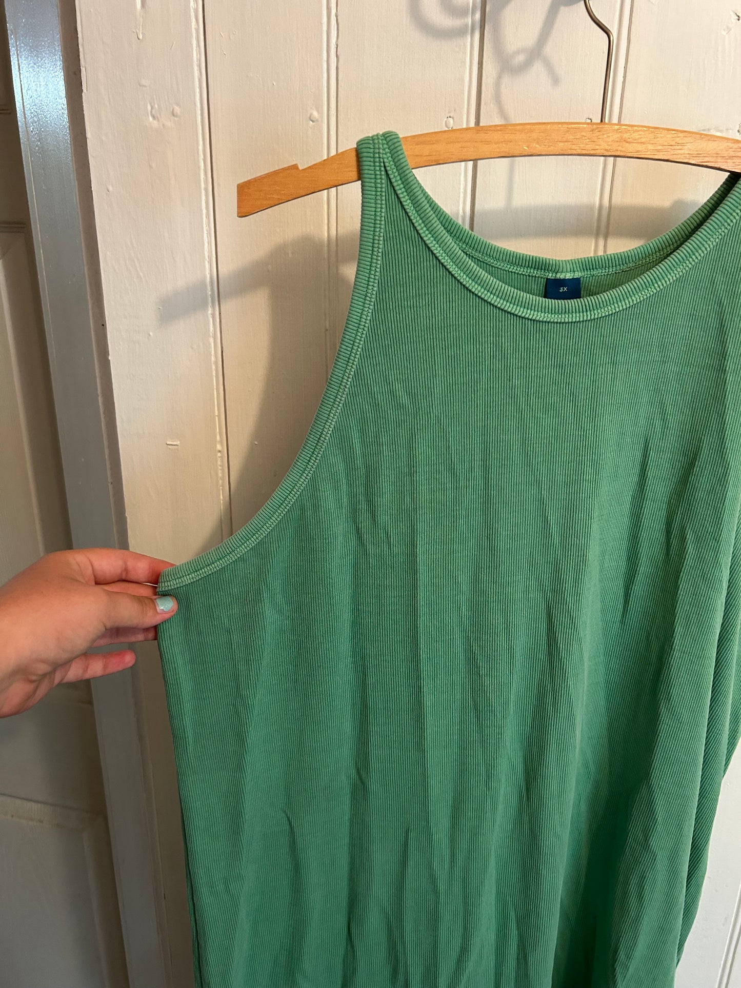 Old navy 3x green ribbed bodycon dress
