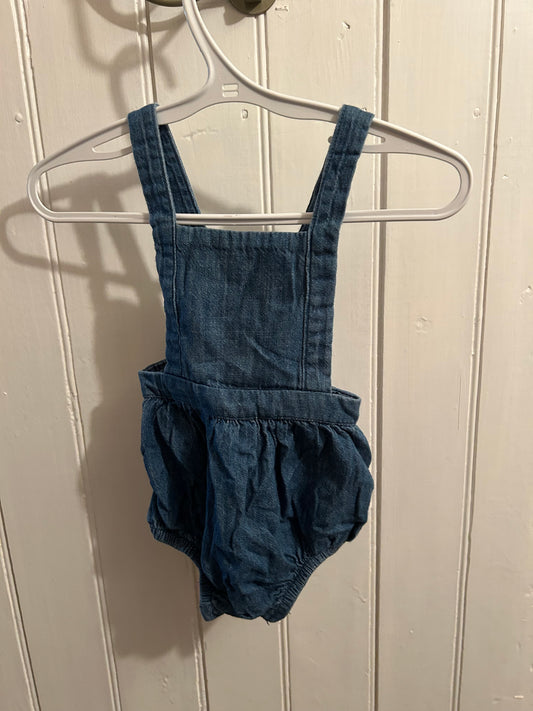Old navy 6/12m denim bubble overalls