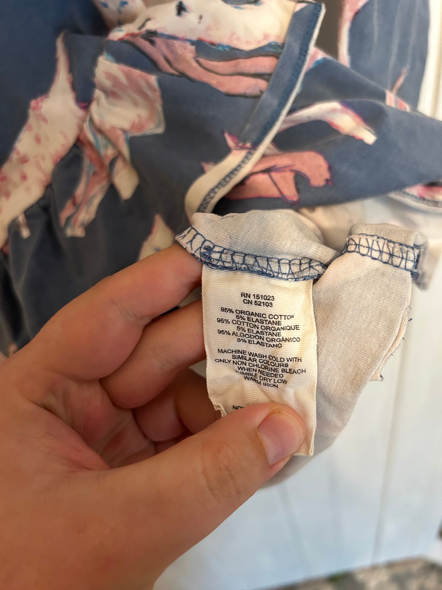 Art & eden 3t pink & blue deer ruffle dress