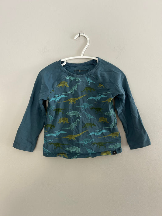 Lola & Taylor 2t blue Dino long sleeve shirt