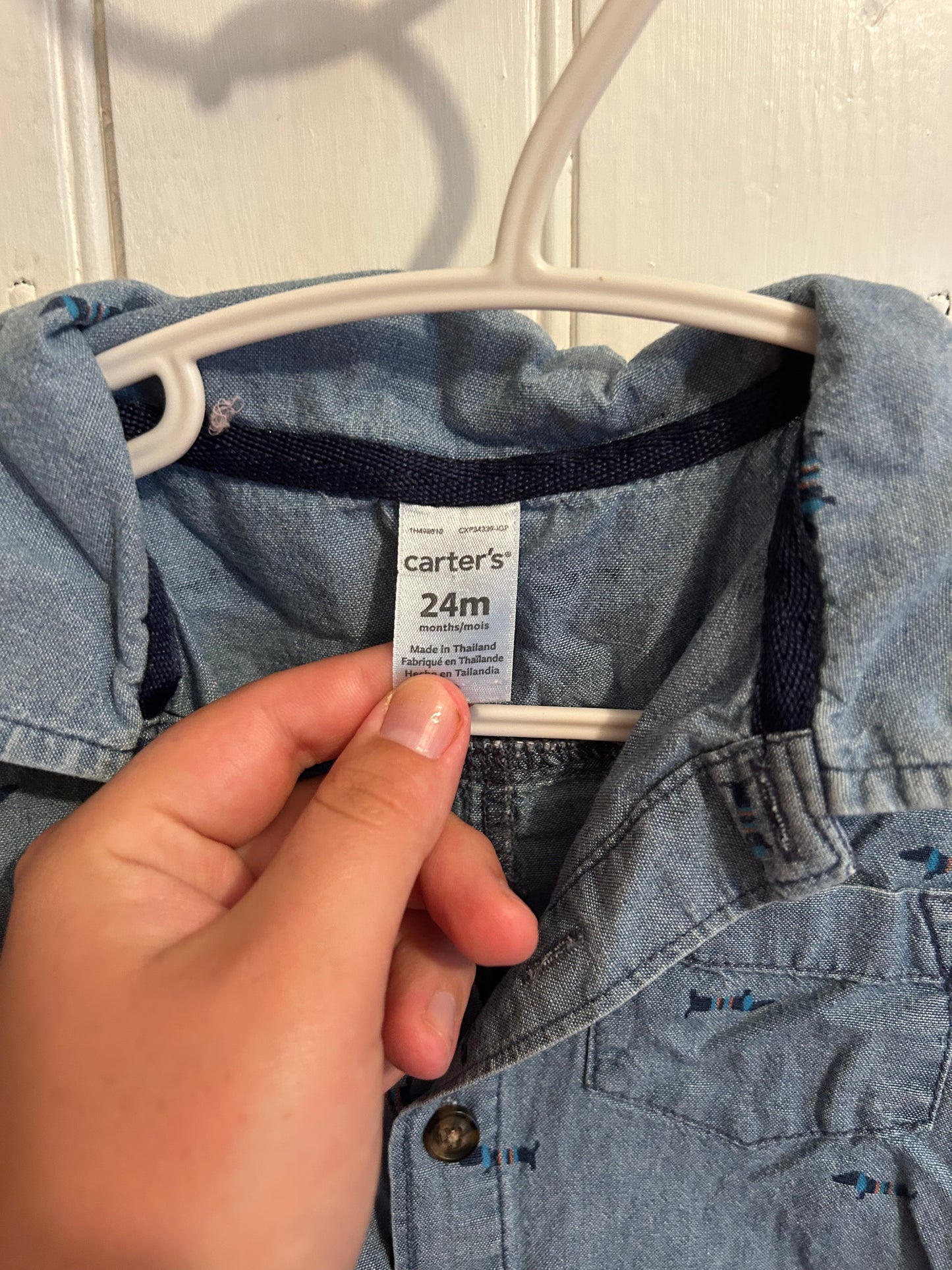 Carters 24m denim dog romper