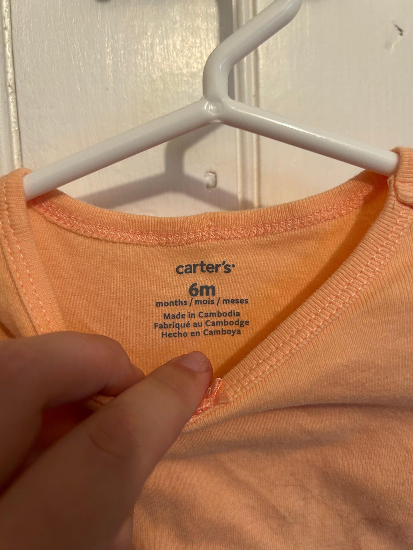 Carters 6m peach tshirt
