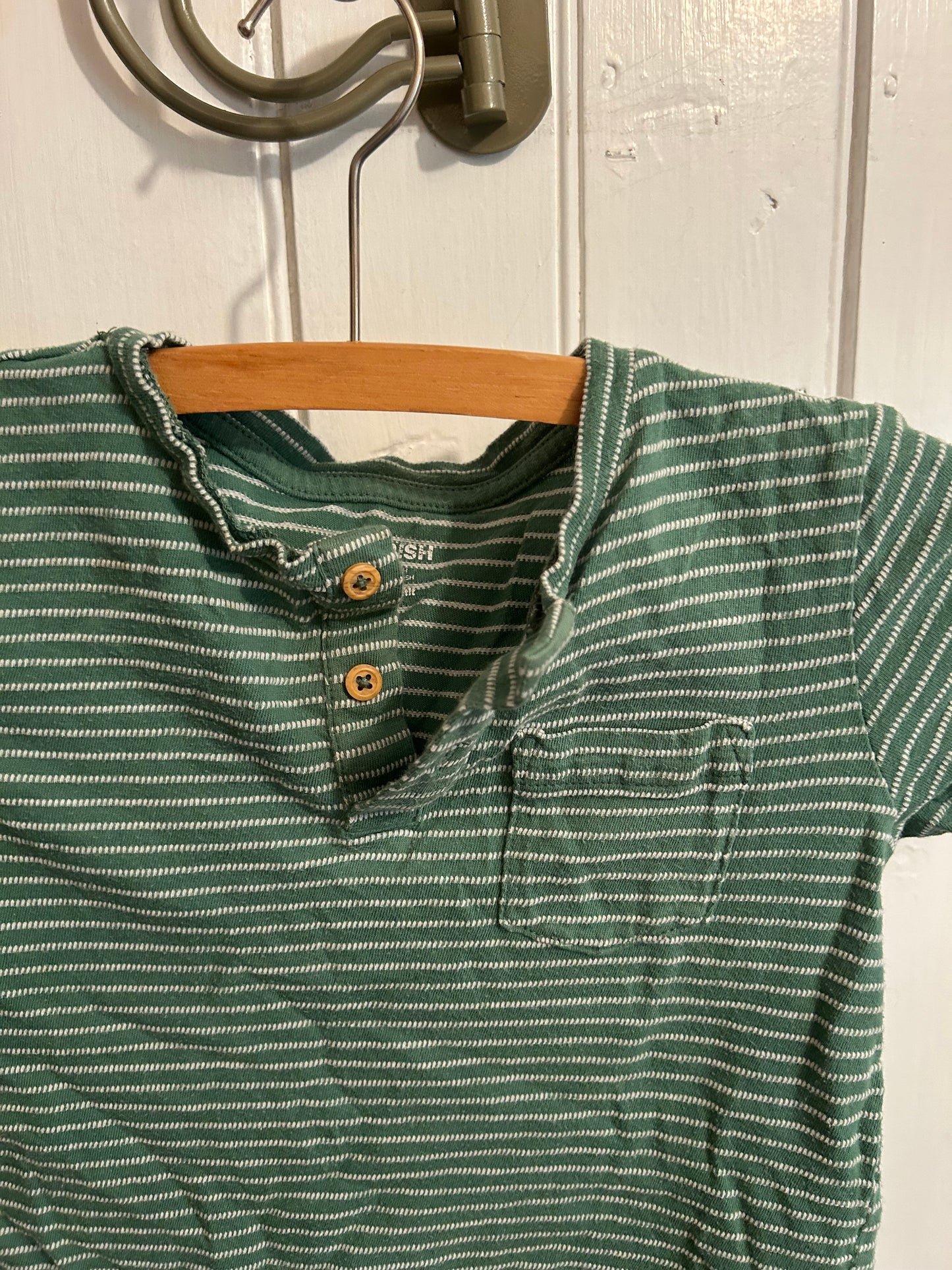 Joe fresh 4 green striped tshirt
