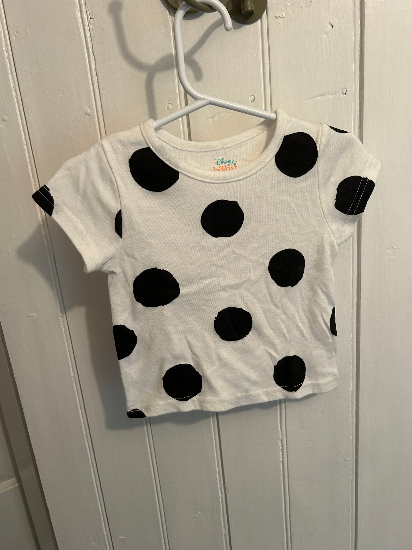 Disney 12m black & white polka dot Tshirt