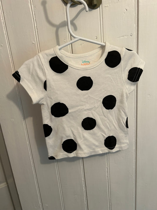 Disney 12m black & white polka dot Tshirt