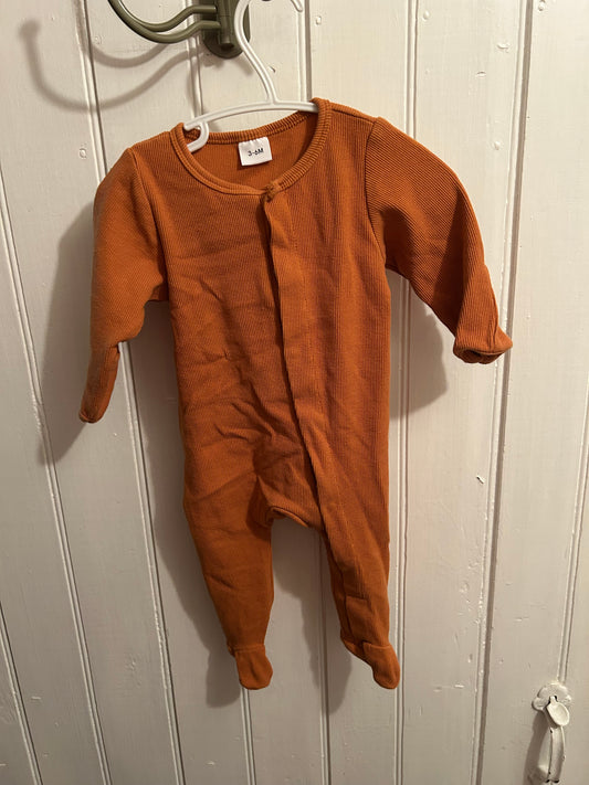 3/6m orange ribbed sleeper