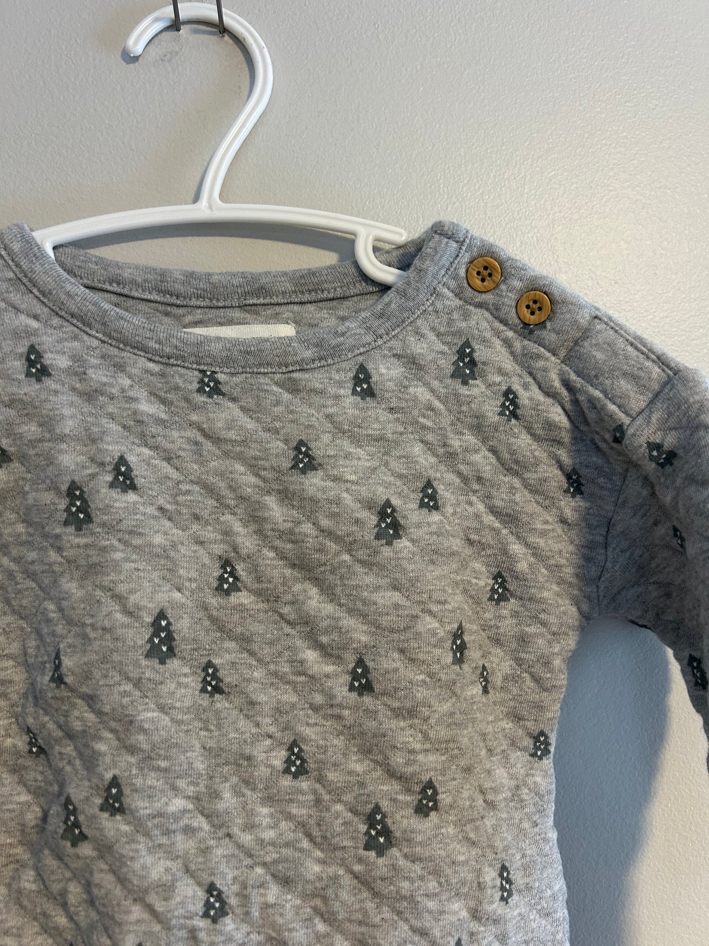 Little planet carters 6m grey tree quilted sweater