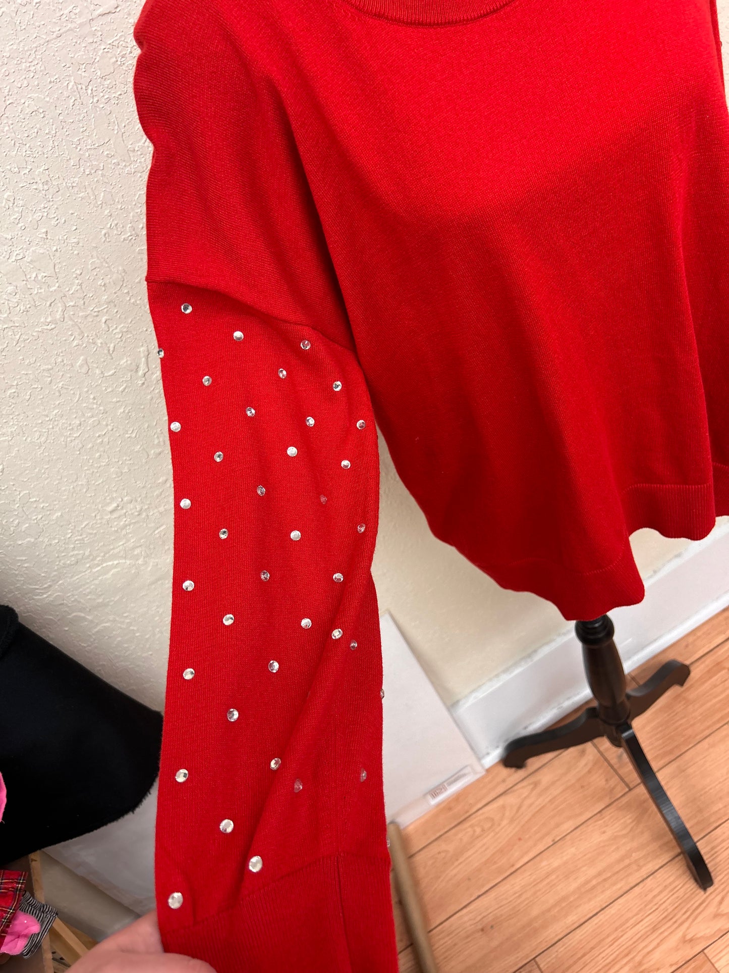 NEW Michael Kors 1x red sequin sweater