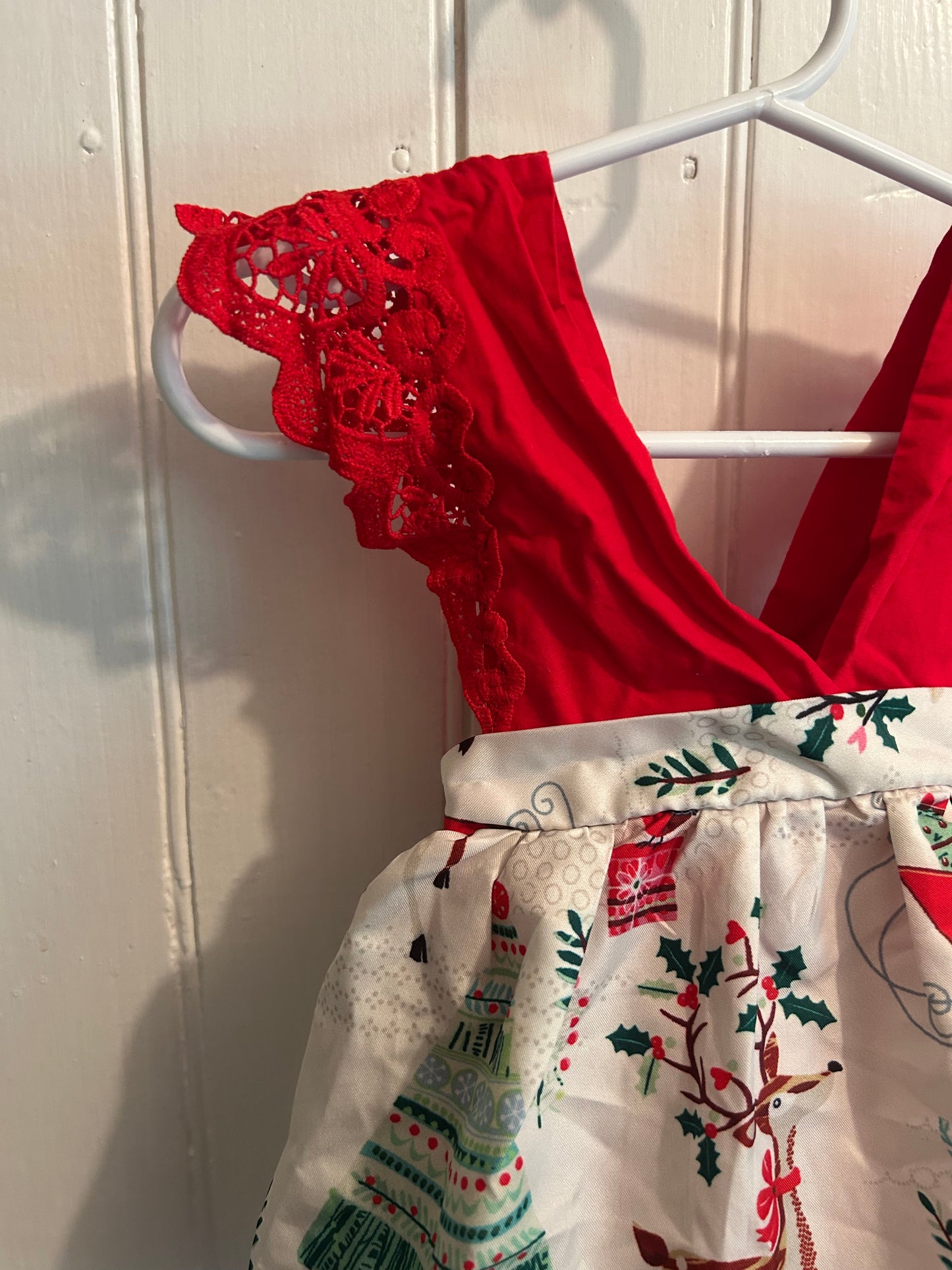 Small shop 6/9m red lace Christmas dress