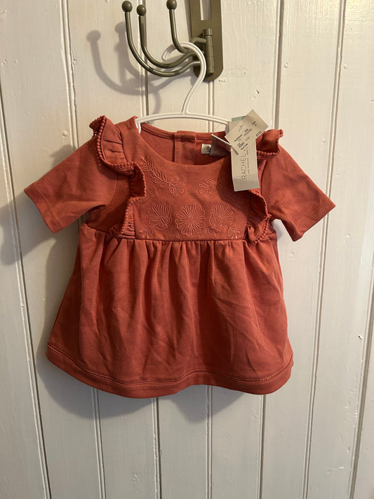 NEW Rachel & Zoe 12m peach ruffle floral blouse