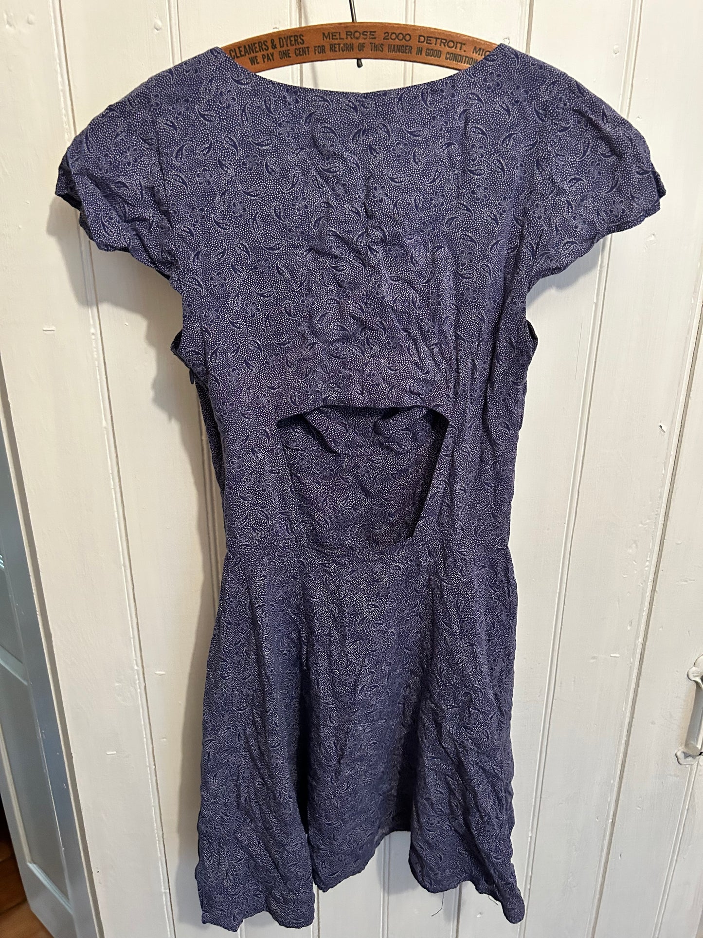 Guess 2 navy polka dot open back mini dress