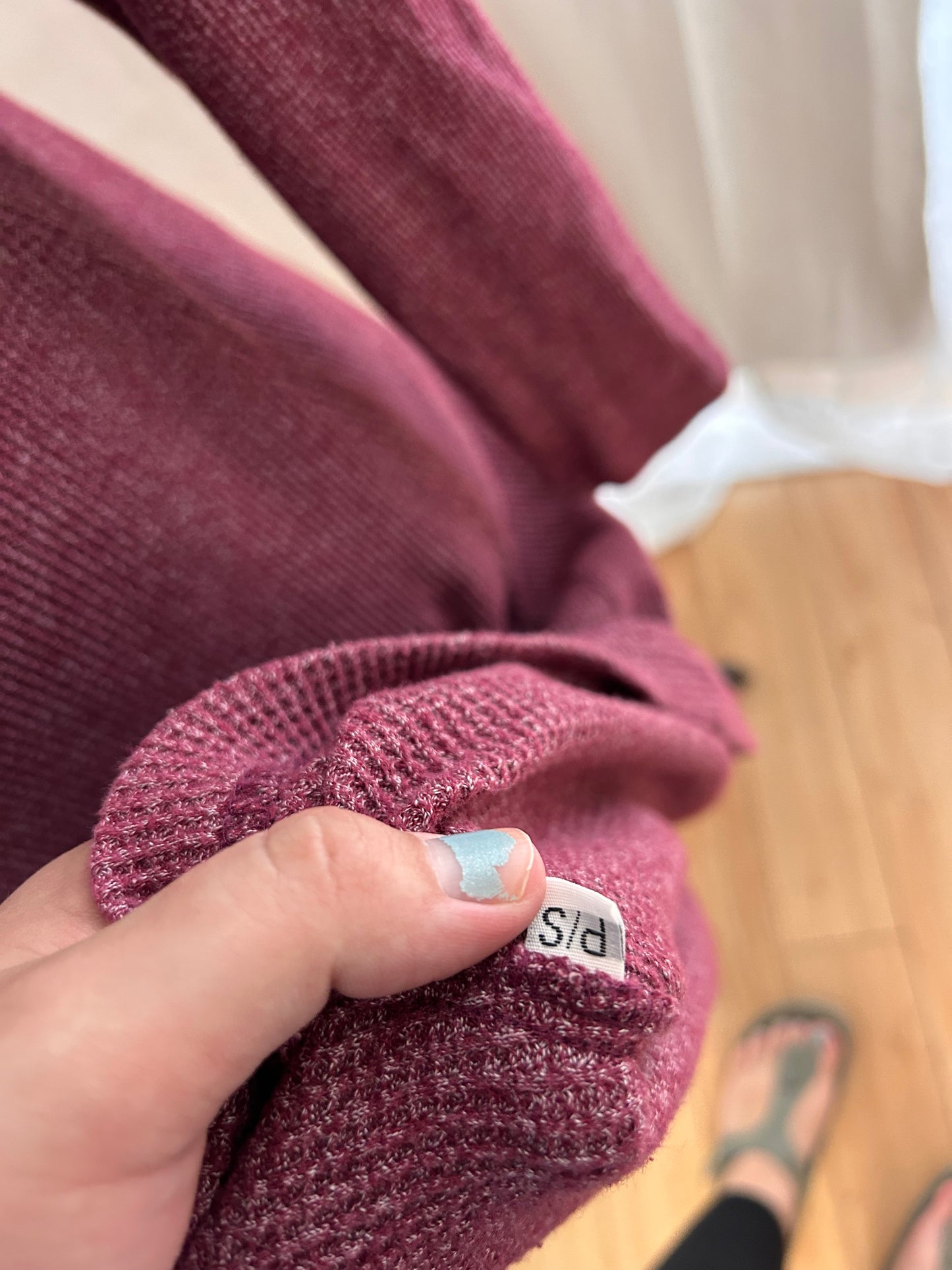 Moda small pink waffle knit maxi dress