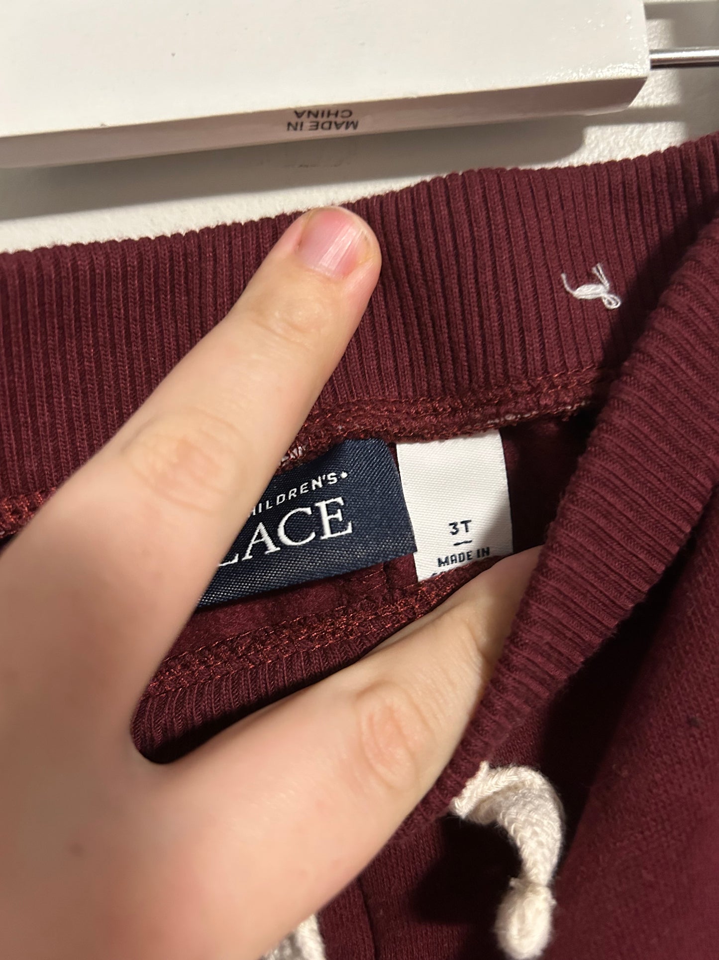 Children’s place 3t burgundy bear joggers