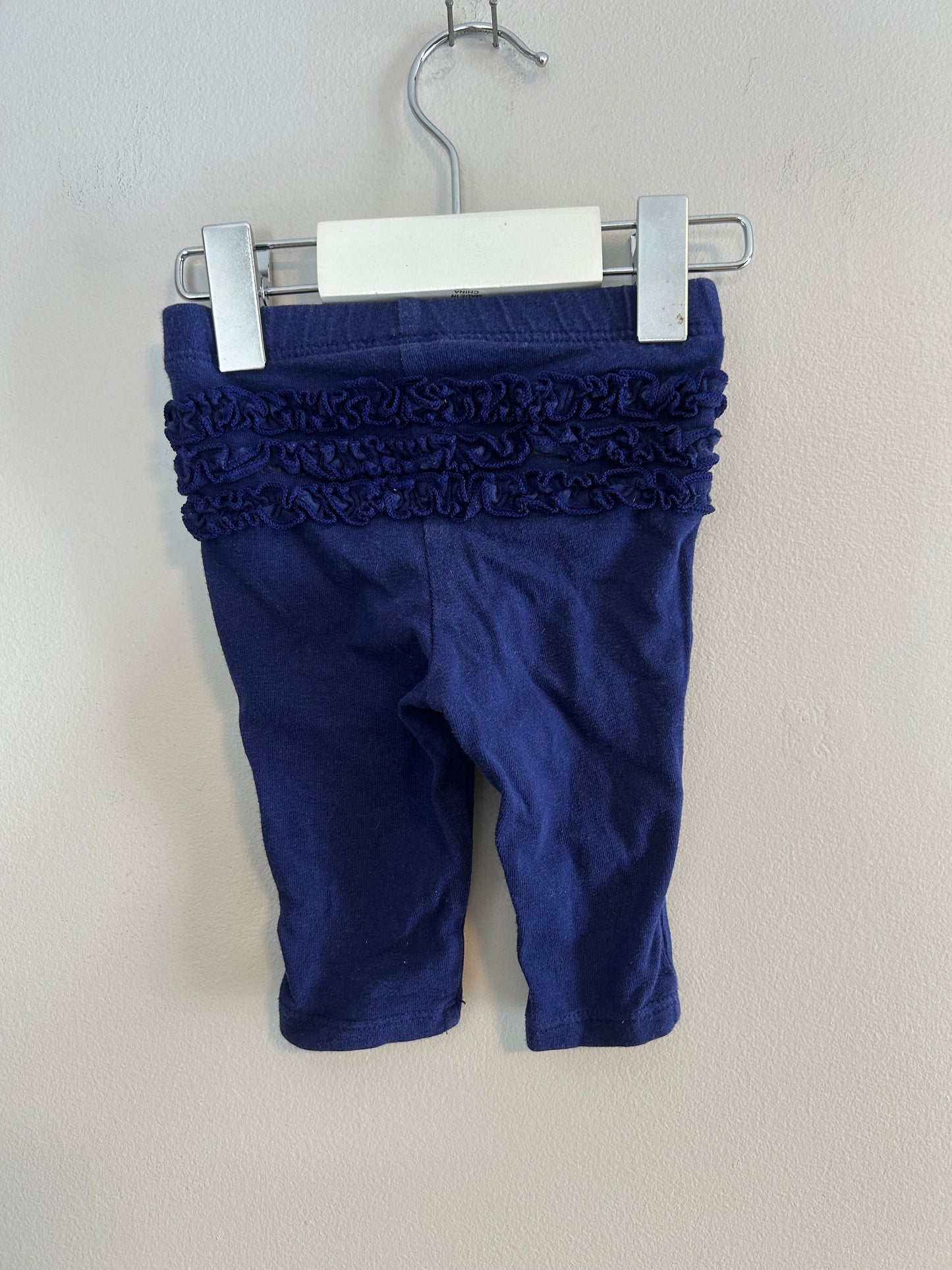 Old navy 0/3m navy blue ruffle bum leggings