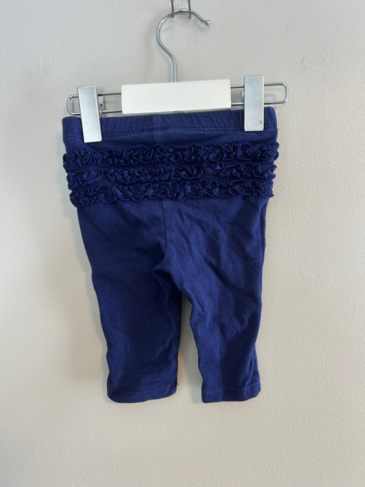 Old navy 0/3m navy blue ruffle bum leggings