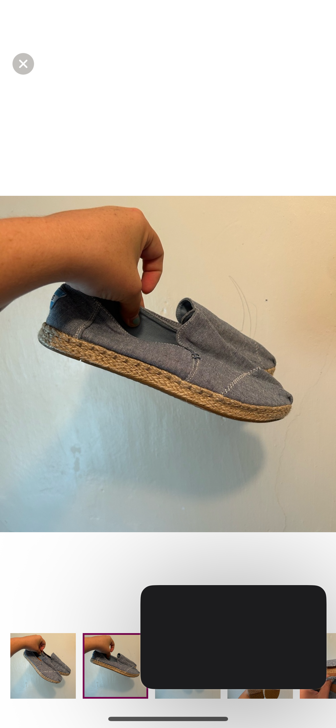 Tom’s women’s 7 blue slip on shoes