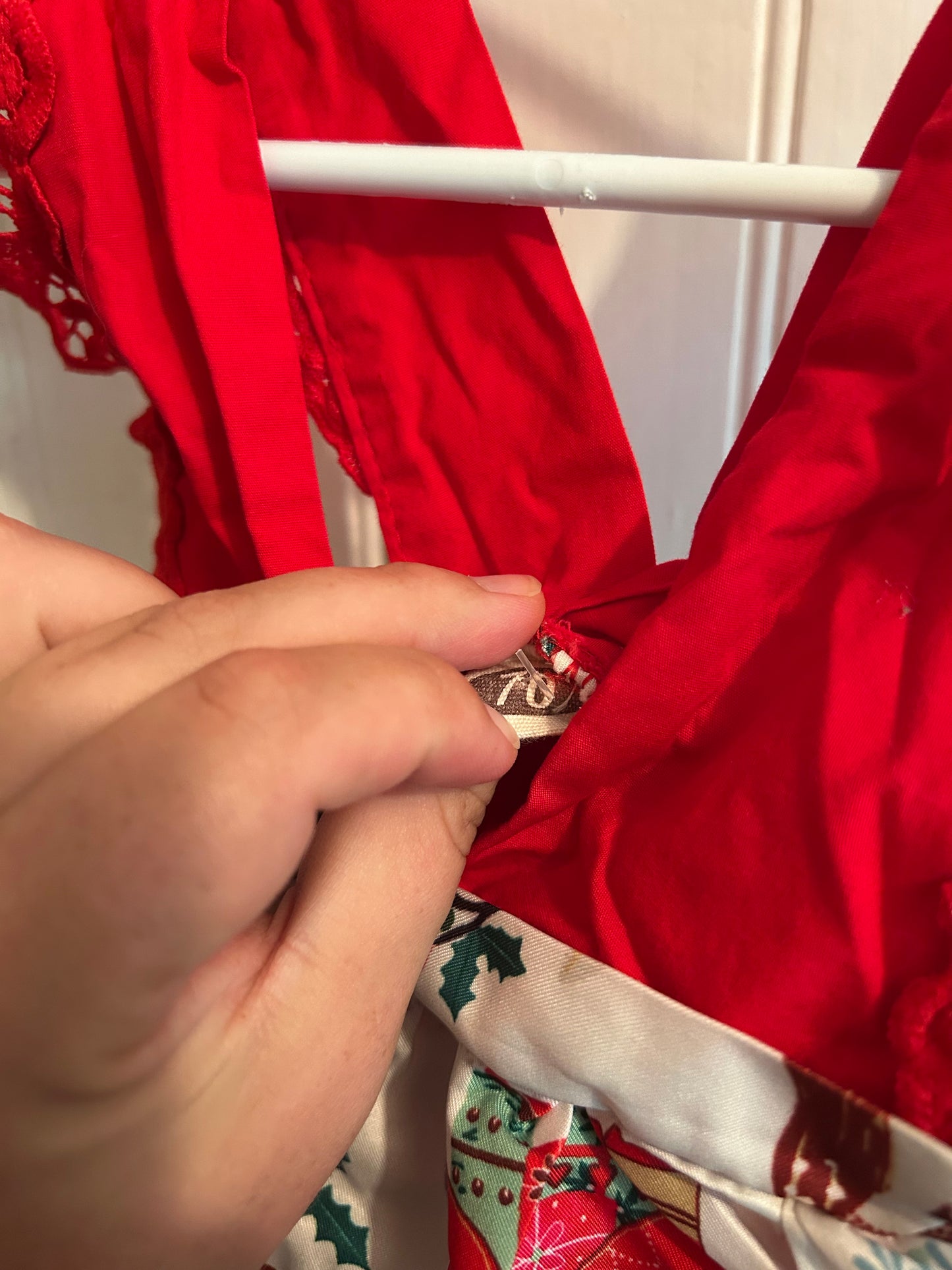 Small shop 6/9m red lace Christmas dress