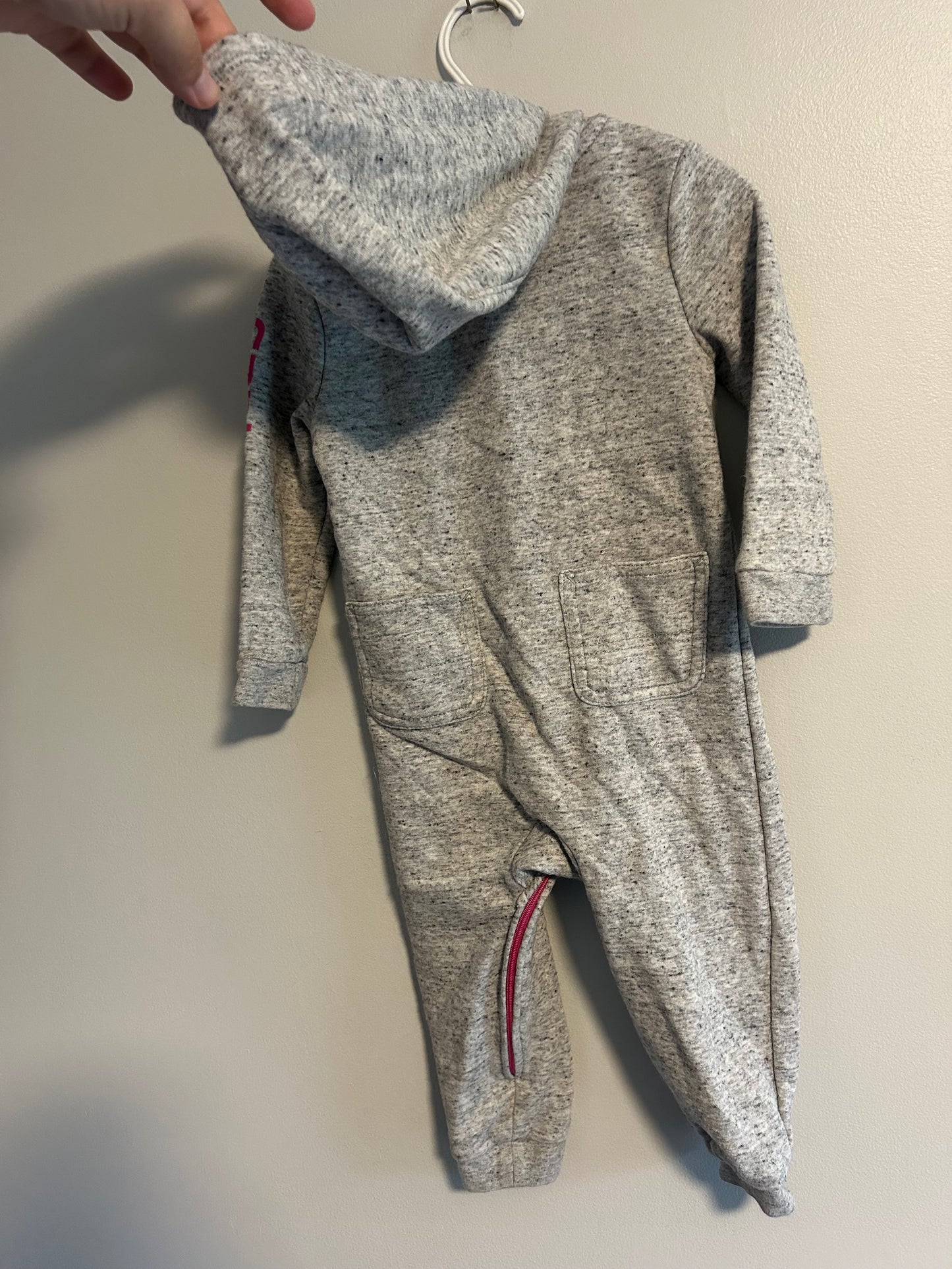 Carhartt 9m grey hooded sweater romper