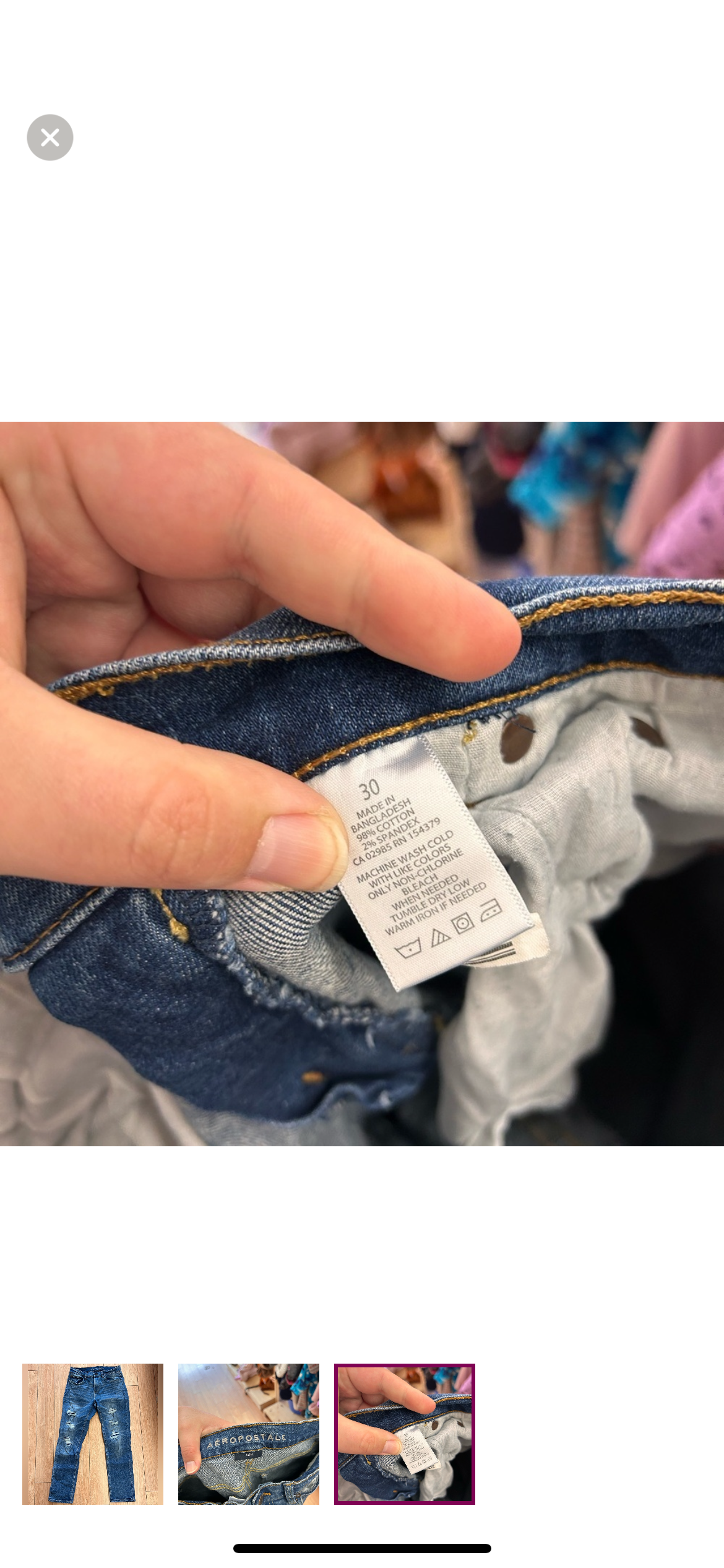 Aeropostale men’s 30 slim distressed jeans