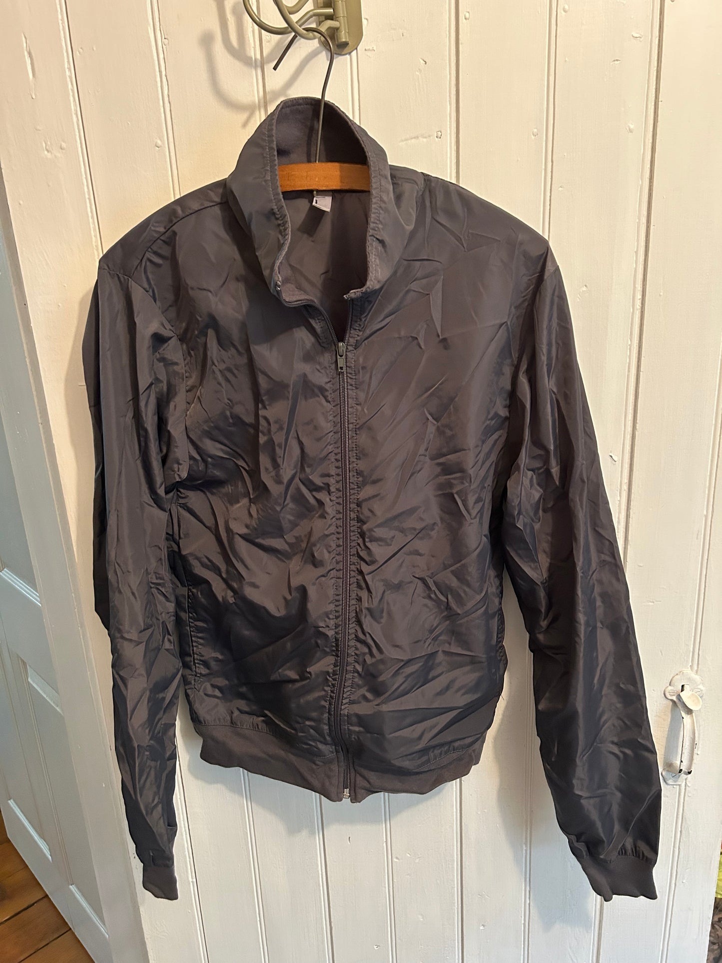 American apparel small grey windbreaker jacket