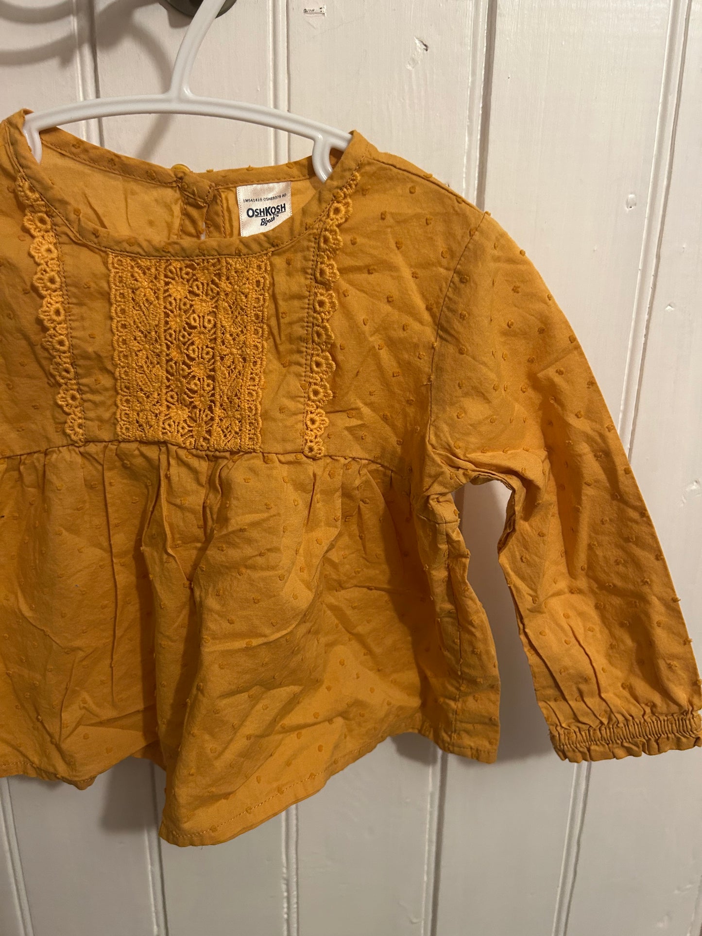 Oshkosh 18m yellow polka dot blouse