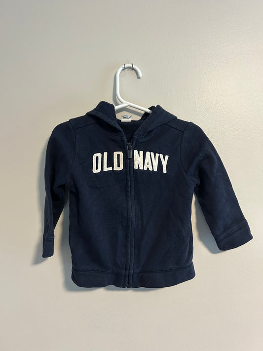Old navy 12/18m navy blue zip up hoodie