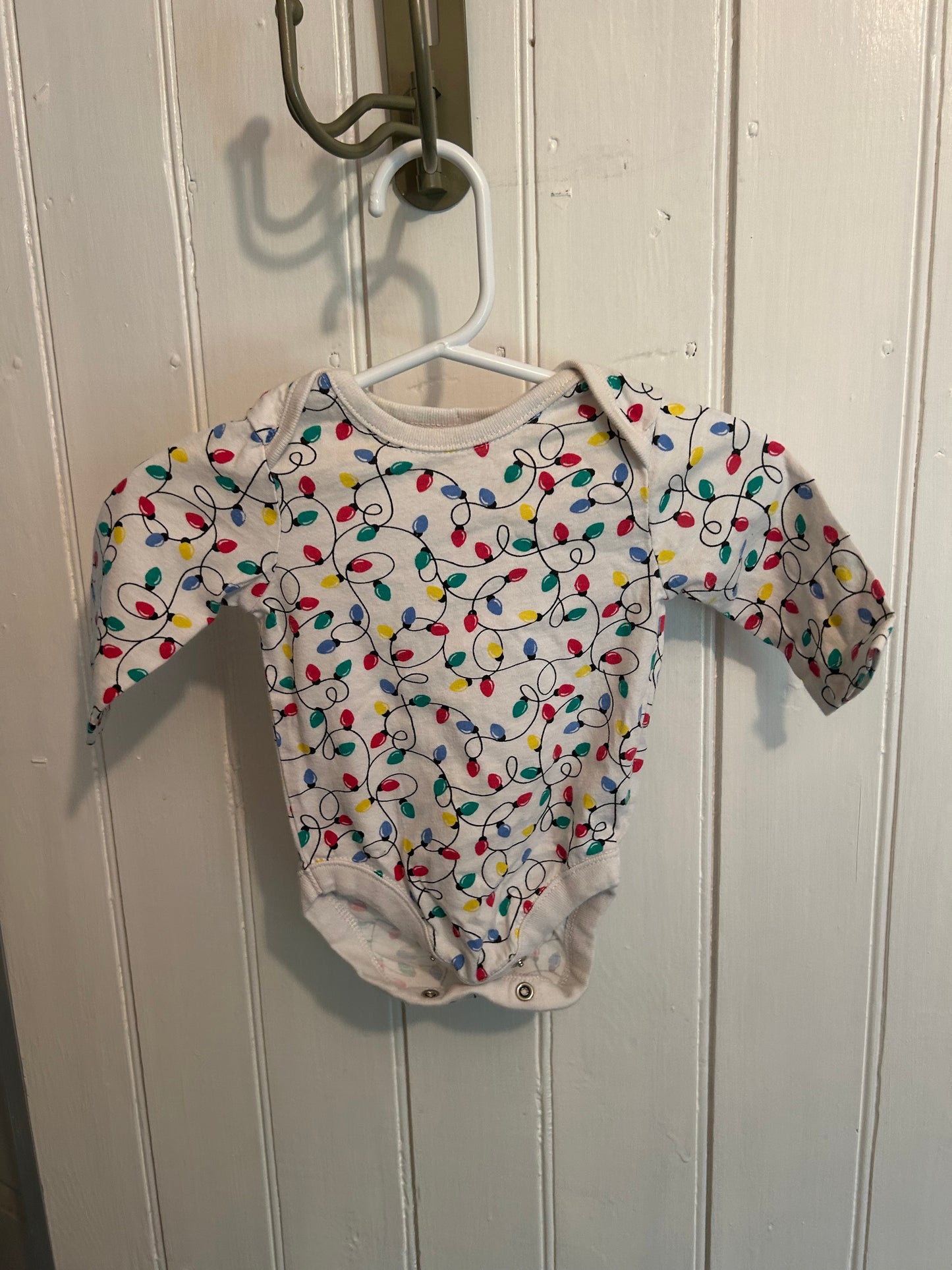 The children’s place 0/3m Christmas lights onesie