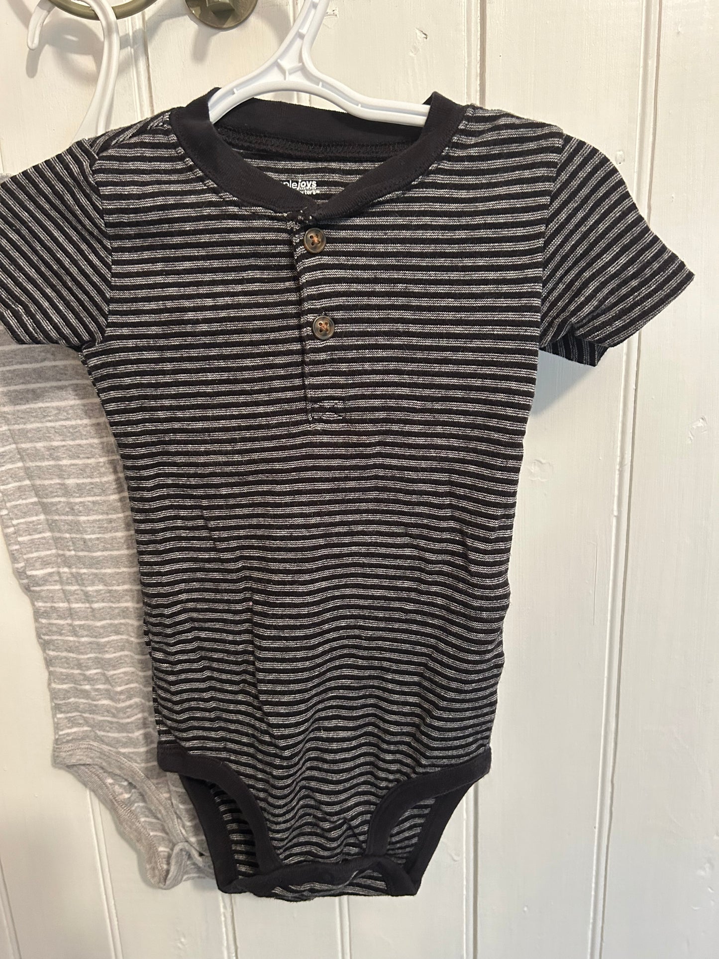 Carters 24m grey & black striped onesie