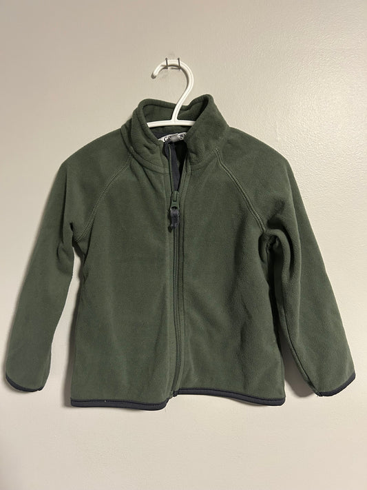 George 3t green fleece zip up sweater