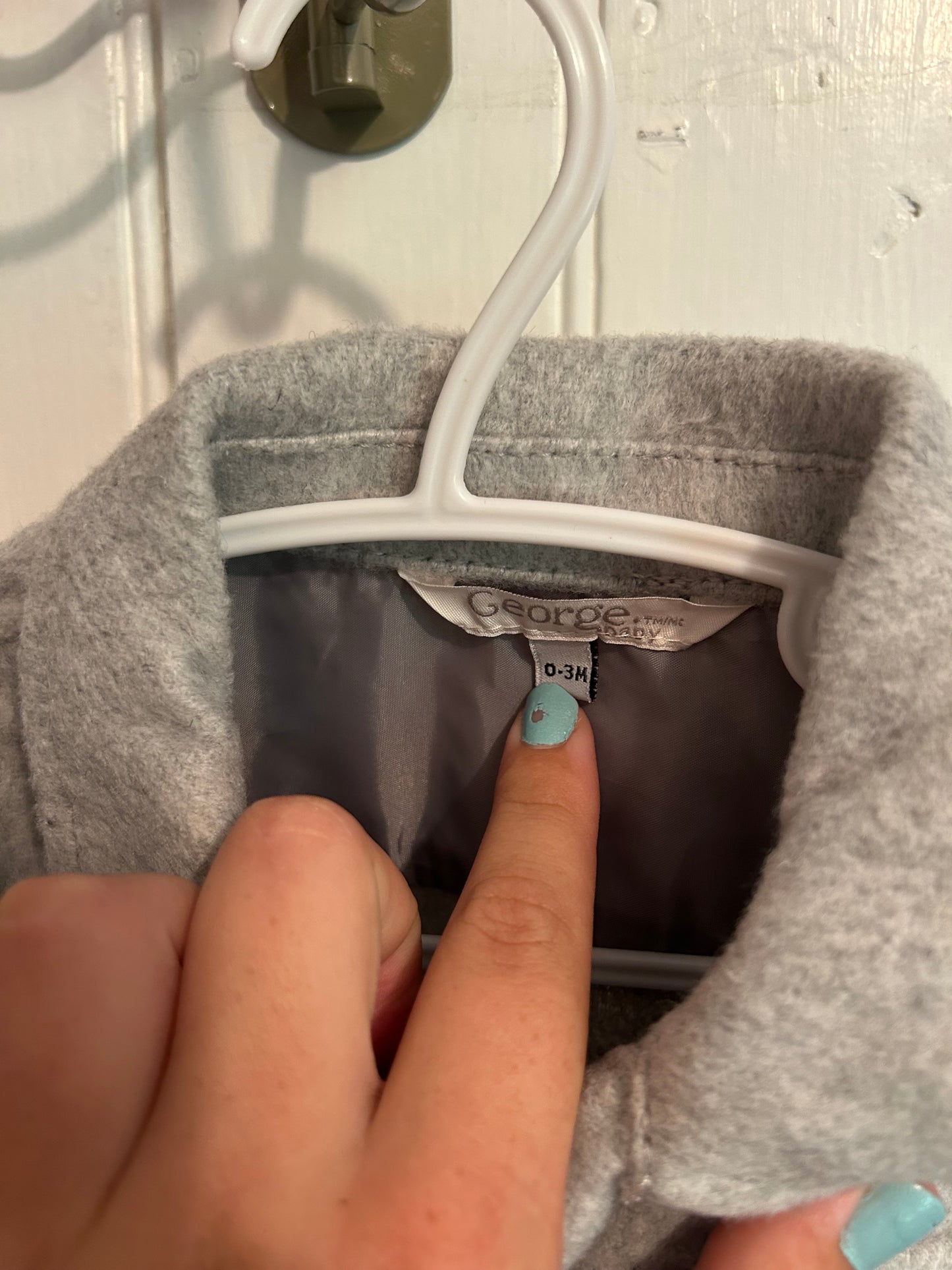 NEW George 0/3m grey felt jacket