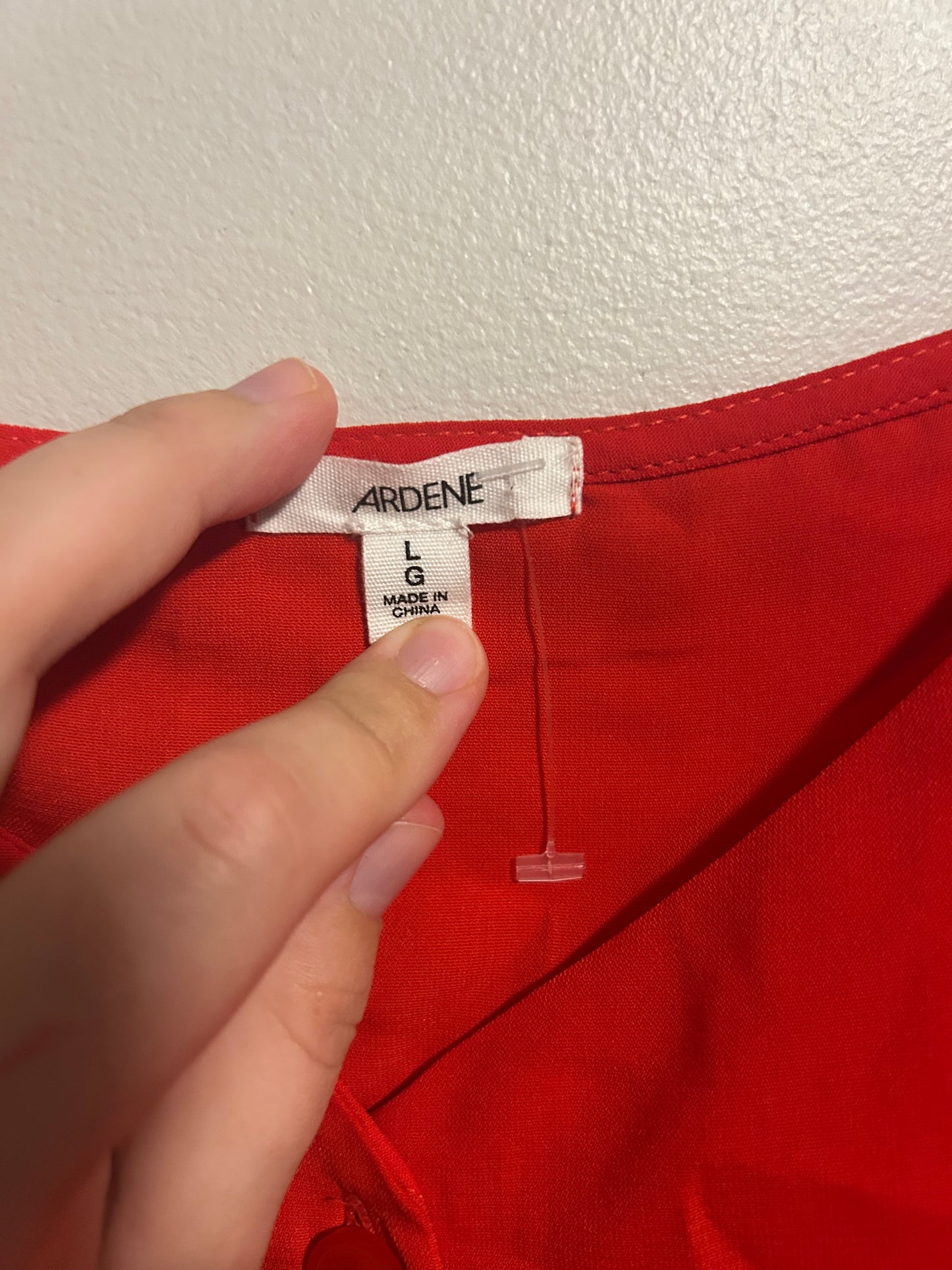 Ardene large red button up tie drop top